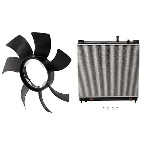 2-Piece Kit Radiator, includes Radiator Fan Blade