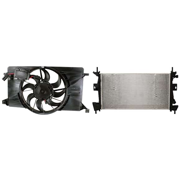 2-Piece Kit Radiator, 2.0L Non-Turbo Engine, includes Radiator Fan