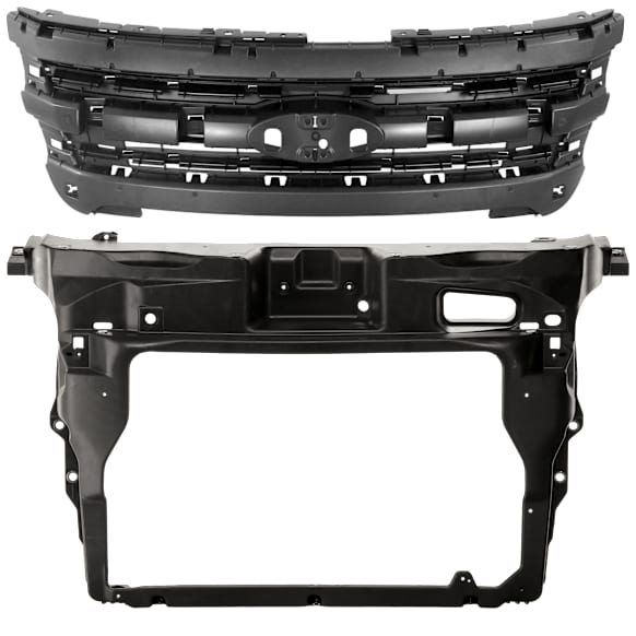 2011-2015 Ford Explorer - 2-Piece Kit Radiator Support Assembly, includes Header Panel
