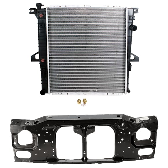 2-Piece Kit Radiator Support Assembly, 6 Cyl, 3.0L/4.0L Overhead Valve Engine, includes Radiator