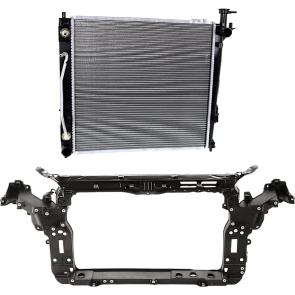 2-Piece Kit Radiator Support Assembly, 2.0L, Turbocharged Engine, includes Radiator