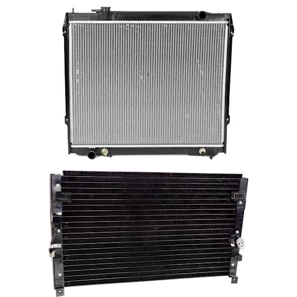 2-Piece Kit Radiator, Automatic Transmission, RWD, 6 Cyl, (Exc. Pre Runner Model), All Cab Types, includes A/C Condenser
