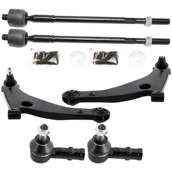 2009 Mitsubishi Galant - 6-Piece Kit Front, Driver and Passenger Side, Lower Control Arm, Front Wheel Drive, Includes (2) Control Arm and (4) Tie Rod End
