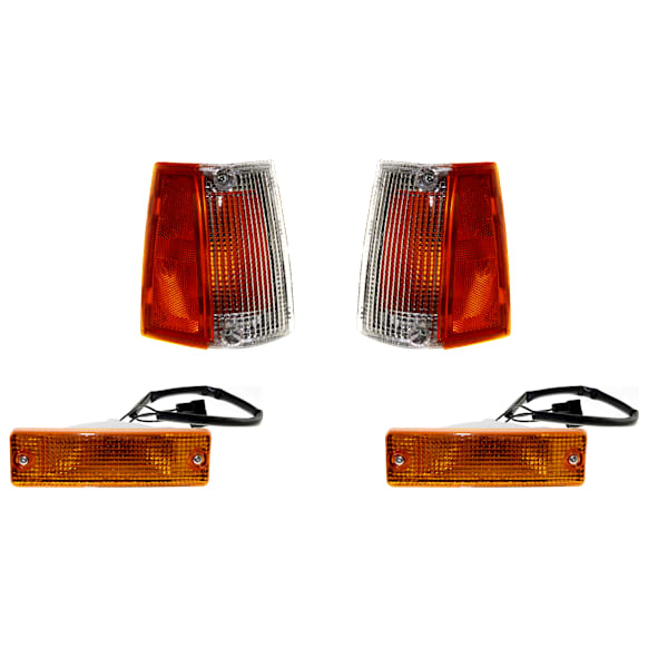 1987 Mazda B2000 - 4-Piece Kit Driver and Passenger Side Halogen Corner Light, With bulb(s),  Includes (2) Corner Light and (2) Turn Signal Light