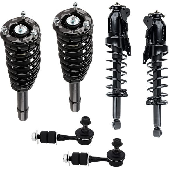 6-Piece Kit Front and Rear, Driver and Passenger Side Shock Absorber and Strut Assembly, Includes (4) Shock Absorber and Strut Assembly and (2) Sway Bar Link
