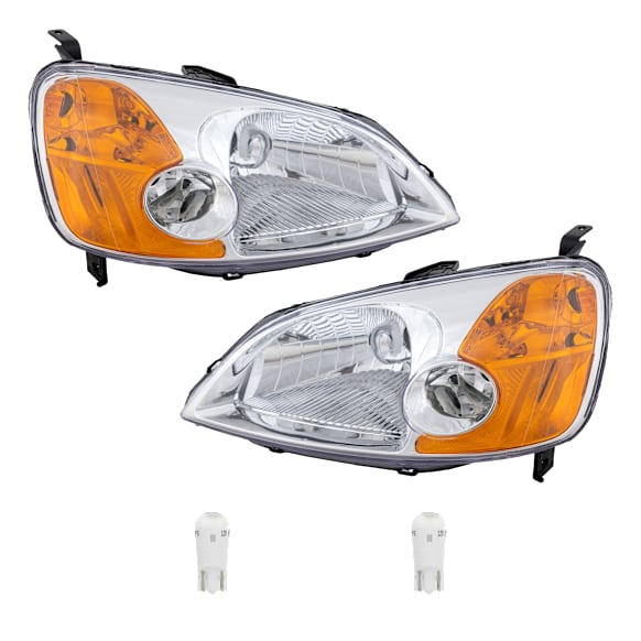 4-Piece Kit Driver and Passenger Side LED Headlight, CAPA Certified, Includes (2) Headlight and (2) Light Bulb