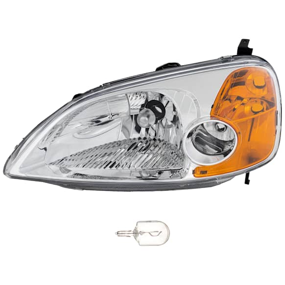 2002 Honda Civic - 2-Piece Kit Driver Side Incandescent Headlight, With bulb(s), OE Replacement, Coupe,  Includes (1) Headlight and (1) Light Bulb