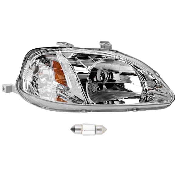 1999 Honda Civic - 2-Piece Kit Passenger Side Incandescent Headlight, With bulb(s), OE Replacement, Sedan,  Includes (1) Headlight and (1) Light Bulb