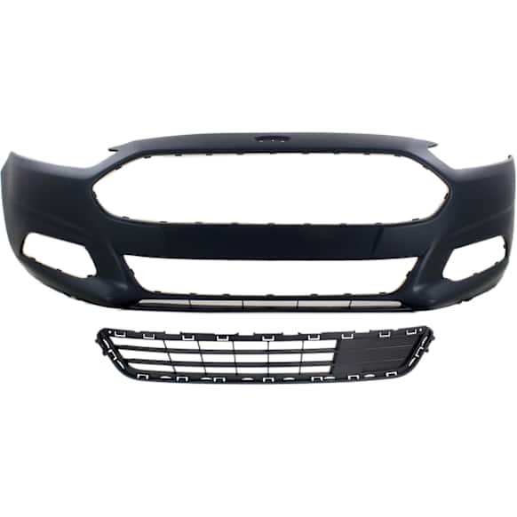2-Piece Kit, Front Primed Bumper Cover, Includes (1) Bumper Cover and (1) Bumper Grille