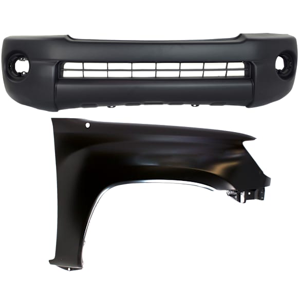 2-Piece Kit, Front Textured Bumper Cover, Includes (1) Bumper Cover and (1) Fender