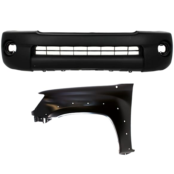 2-Piece Kit, Textured Bumper Cover, CAPA Certified, Includes (1) Bumper Cover and (1) Fender