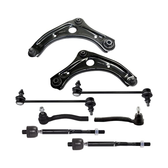 8-Piece Kit Front Suspension Kit, Includes (2) Sway Bar Link, (4) Tie Rod End and (2) Control Arm