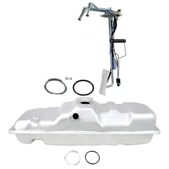 2000 GMC C3500 - 2-Piece Kit Galvanized Steel Fuel Tank, Extended Cab Pickup, 48.5 in. x 16.5 in. x 14.125 in., With 25 Gallon Midship Tank, 25 gallons / 95 liters, DIESEL, Includes (1) Fuel Sending Unit and (1) Fuel Tank