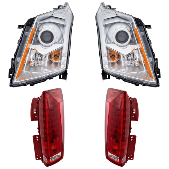 4-Piece Kit Driver and Passenger Side LED Tail Light, With bulb(s), OE Replacement, Sport Utility,  Includes (2) Headlight and (2) Tail Light