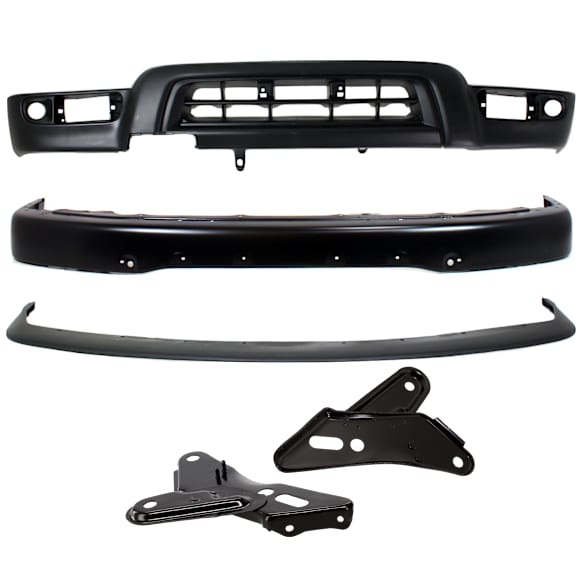 5-Piece Kit Front Bumper, Includes (1) Bumper, (2) Bumper Bracket, (1) Bumper Trim, and (1) Valance
