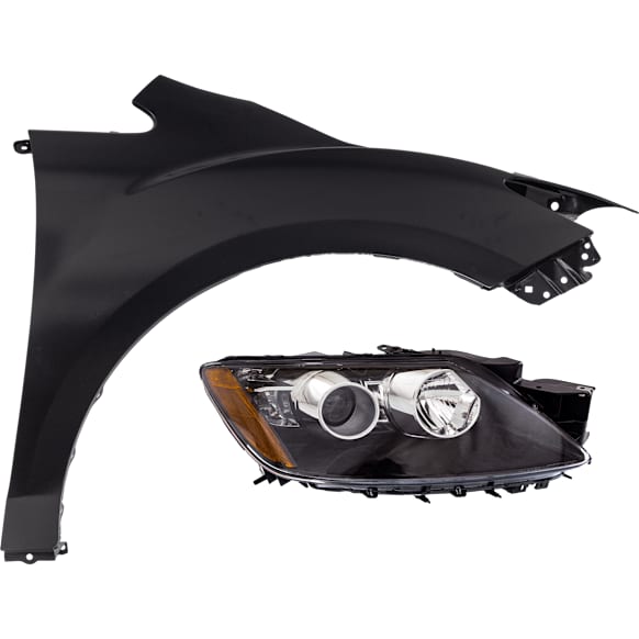 2-Piece Kit Passenger Side HID/Xenon Headlight, Without bulb(s), includes Fender