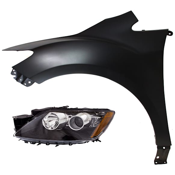 2-Piece Kit Driver Side HID/Xenon Headlight, Without bulb(s), includes Fender