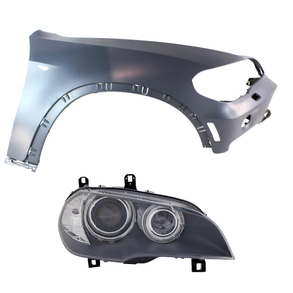 2-Piece Kit Passenger Side HID/Xenon Headlight, Without bulb(s), includes Fender