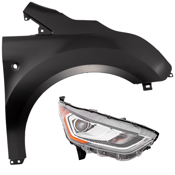 2-Piece Kit Passenger Side HID/Xenon Headlight, With bulb(s), includes Fender
