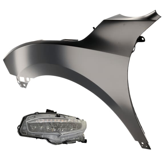 2-Piece Kit Driver Side LED Headlight, With bulb(s), includes Fender, CAPA Certified