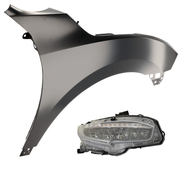 2-Piece Kit Passenger Side LED Headlight, With bulb(s), includes Fender, CAPA Certified