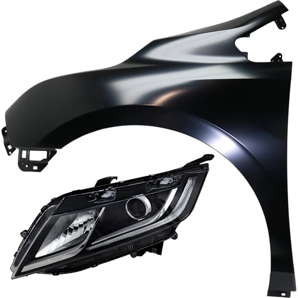 2-Piece Kit Driver Side Halogen Headlight, With bulb(s), includes Fender
