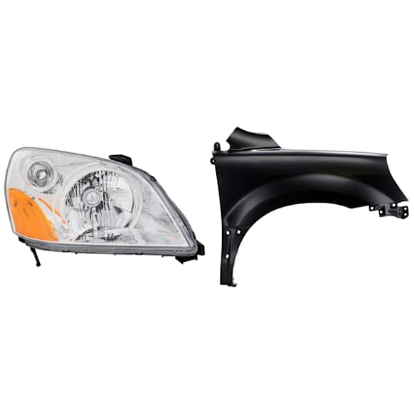 2-Piece Kit Passenger Side Halogen Headlight, Without bulb(s), includes Fender