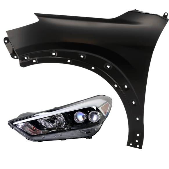 2-Piece Kit Driver Side LED Headlight, With bulb(s), includes Fender