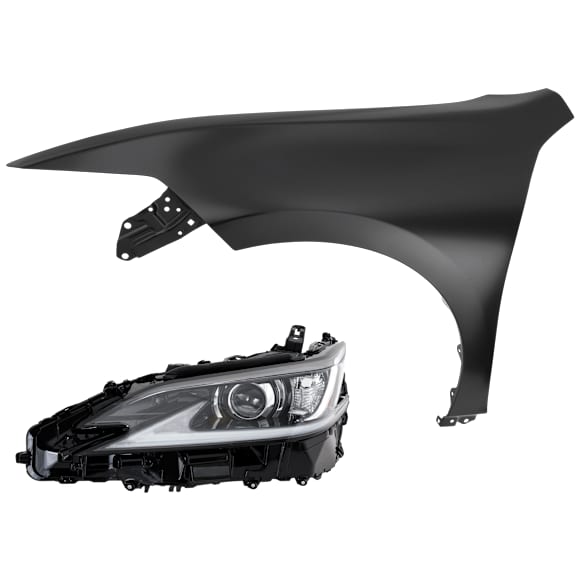 2-Piece Kit Driver Side Halogen Headlight, Without bulb(s), includes Fender