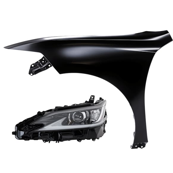 2-Piece Kit Driver Side Halogen Headlight, Without bulb(s), includes Fender