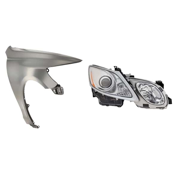 2-Piece Kit Passenger Side Halogen Headlight, Without bulb(s), includes Fender