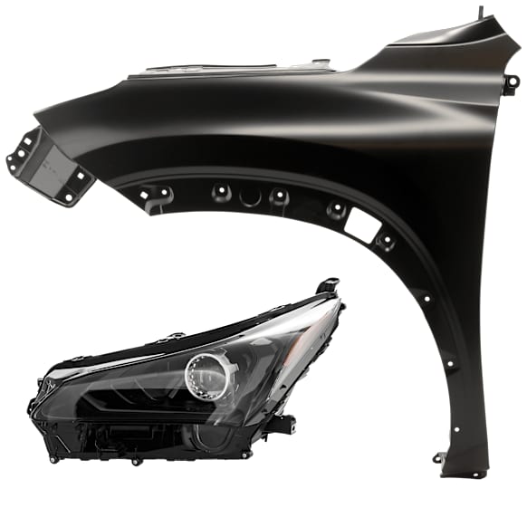 2-Piece Kit Driver Side LED Headlight, Without bulb(s), includes Fender, CAPA Certified