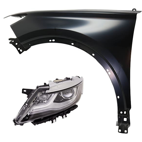 2-Piece Kit Driver Side HID/Xenon Headlight, Without bulb(s), includes Fender