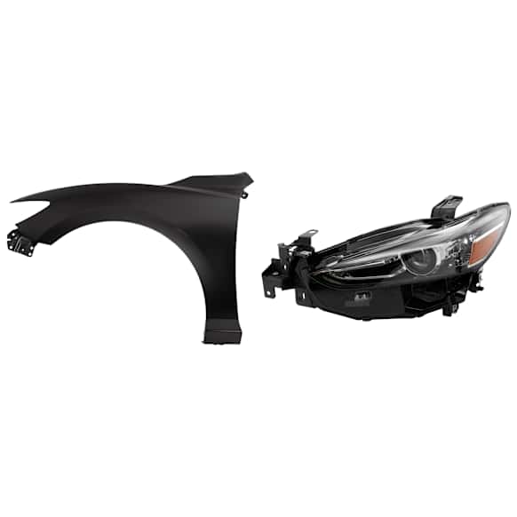 2-Piece Kit Driver Side LED Headlight, Without bulb(s), includes Fender