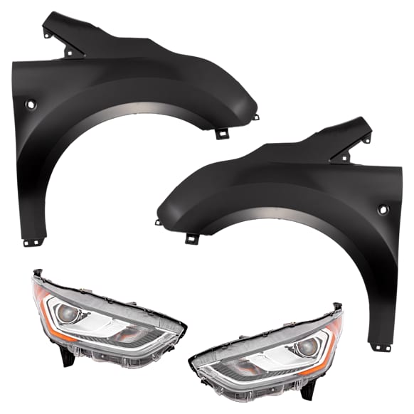 4-Piece Kit Driver Side and Passenger Side HID/Xenon Headlight, With bulb(s), includes Fender