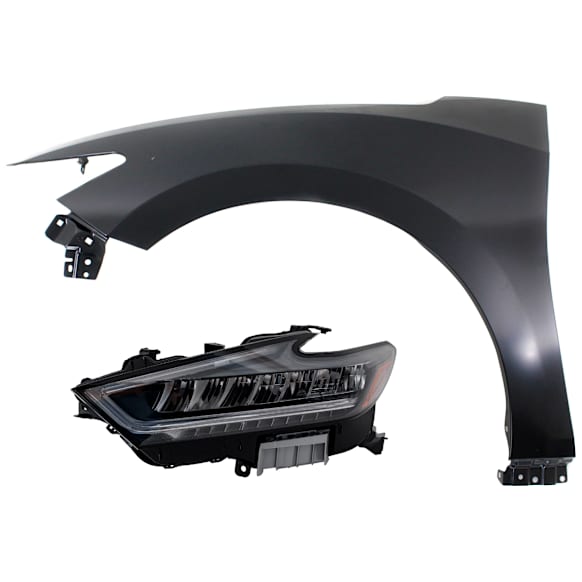 2-Piece Kit Driver Side LED Headlight, With bulb(s), includes Fender, CAPA Certified