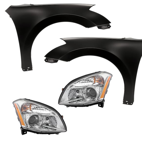 4-Piece Kit Driver Side and Passenger Side HID/Xenon Headlight, With bulb(s), includes Fender