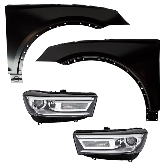 4-Piece Kit Driver Side and Passenger Side HID/Xenon Headlight, Without bulb(s), includes Fender