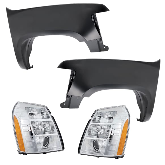 4-Piece Kit Driver Side and Passenger Side HID/Xenon Headlight, With bulb(s), includes Fender, CAPA Certified