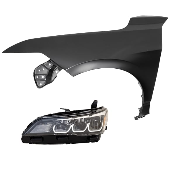2-Piece Kit Driver Side LED Headlight, With bulb(s), includes Fender
