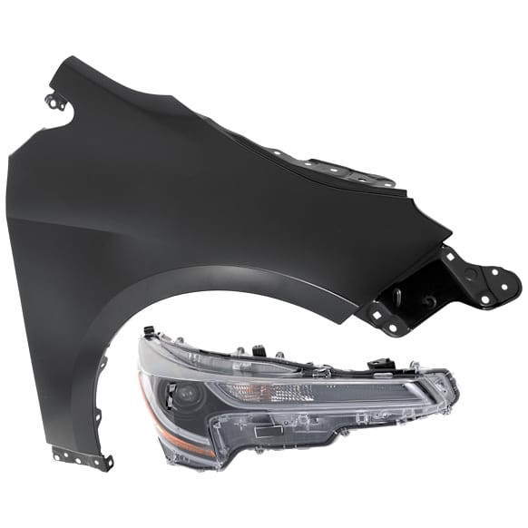 2-Piece Kit Passenger Side LED Headlight, With bulb(s), includes Fender