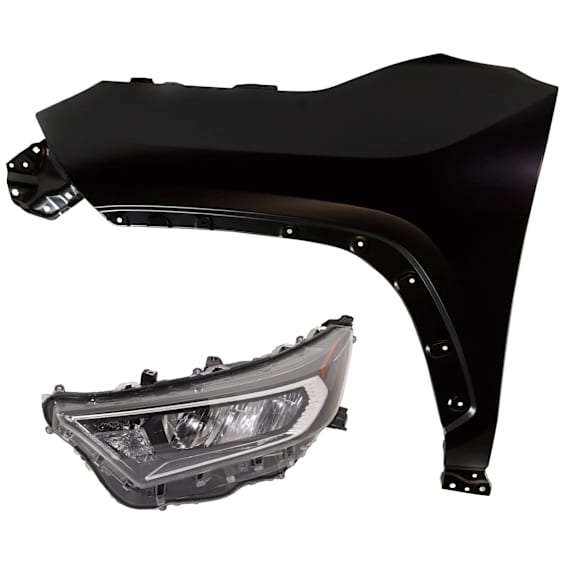 2-Piece Kit Driver Side Halogen Headlight, Without bulb(s), includes Fender, CAPA Certified