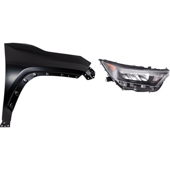 2-Piece Kit Passenger Side LED Headlight, With bulb(s), includes Fender, CAPA Certified