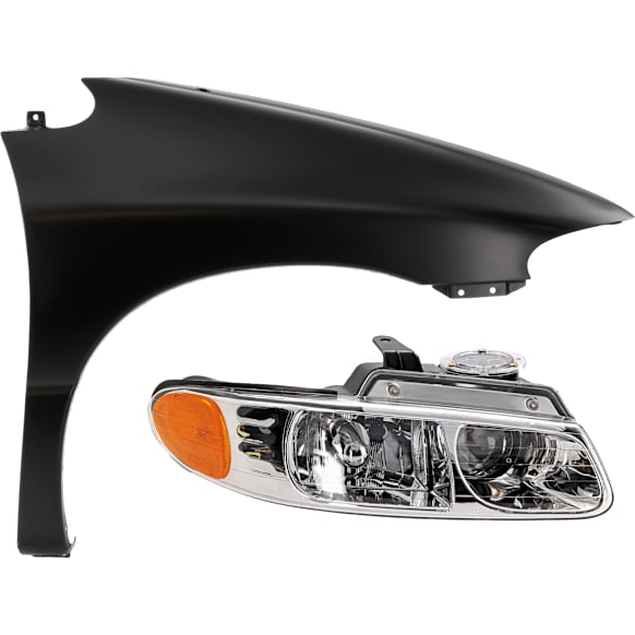 2-Piece Kit Passenger Side Halogen Headlight, With bulb(s), includes Fender