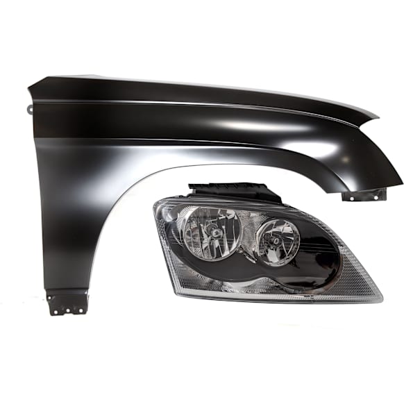 2-Piece Kit Passenger Side Halogen Headlight, With bulb(s), includes Fender