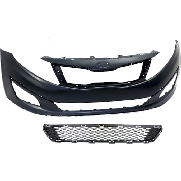 2-Piece Kit Front Primed Bumper Cover, USA Built Vehicle, Except Hybrid, Includes (1) Bumper Cover and (1) Bumper Grille