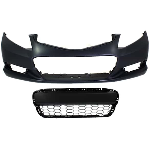 2012-2013 Honda Civic - 2-Piece Kit, Front Primed Bumper Cover, Coupe, Includes (1) Bumper Cover and (1) Bumper Grille