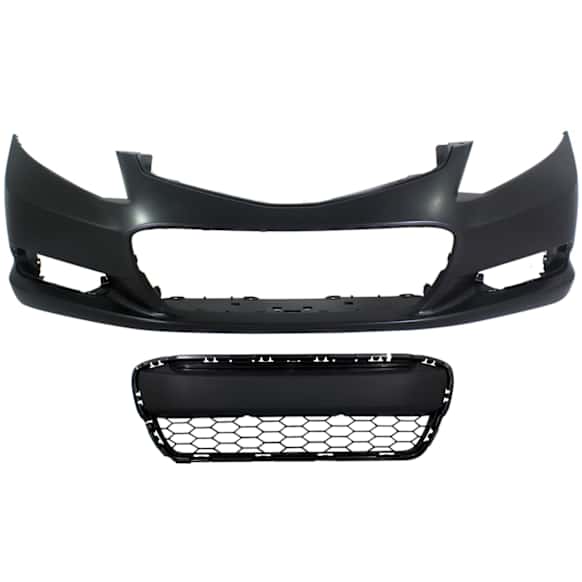 2-Piece Kit, Front Primed Bumper Cover, Coupe, CAPA Certified, Includes (1) Bumper Cover and (1) Bumper Grille