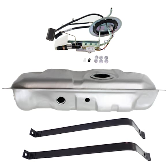 2008 Ford Crown Victoria Base - 3-Piece Kit 19 gallons / 72 liters, Galvanized Steel Fuel Tank, 18-1/4 x 42-1/2 x 9-1/4, Lock Ring Kit Included, Without Police Package, GAS, Includes (1) Fuel Tank, (1) Fuel Pump and (1) Fuel Tank Strap