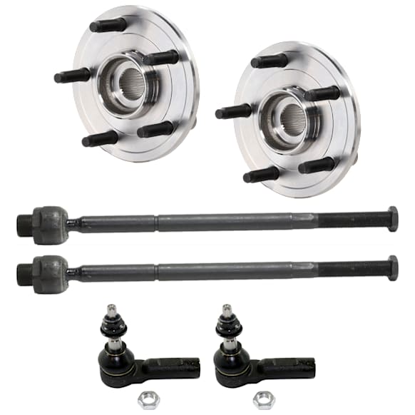 2-Wheel Set Wheel Hub, 5 Lugs, With Bearing, Includes (2) Wheel Hub and (4) Tie Rod End
